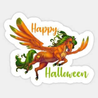 Happy Halloween Pumpkin Pegasus Sticker